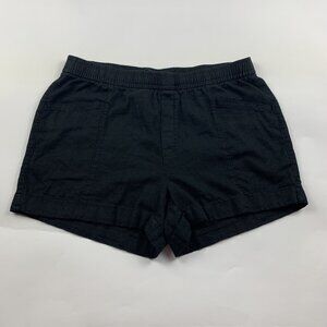 Old Navy Black Linen Blend High Rise Pull On Shorts M